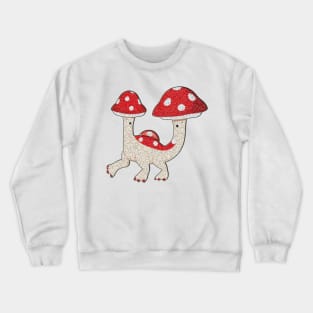 Red and White Mushroom Hat Brontosaurus A Simple Delight Crewneck Sweatshirt